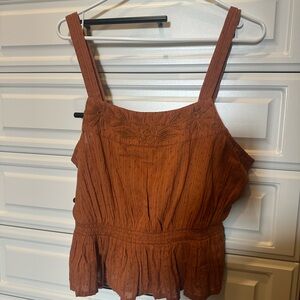Shyanne Rust Camisole with Embroidery